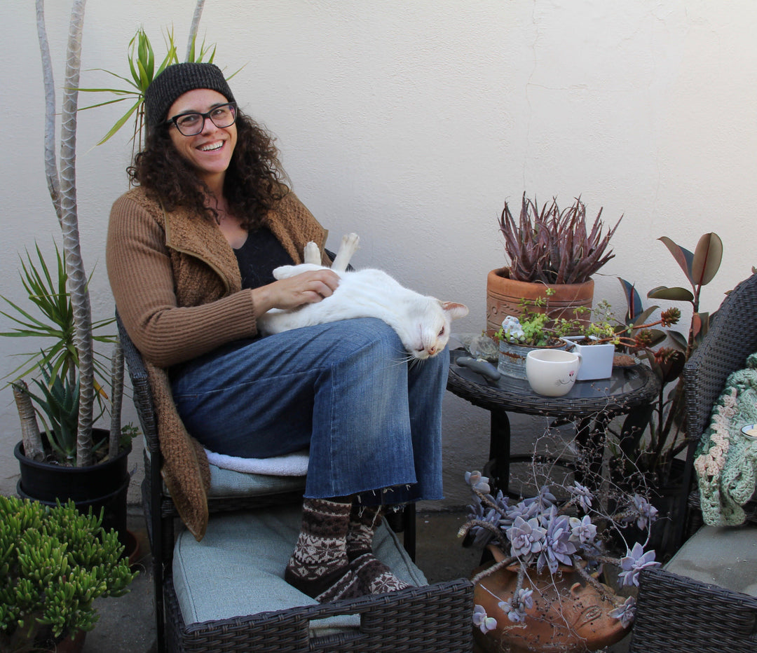 Michelle with her cat Viggo 