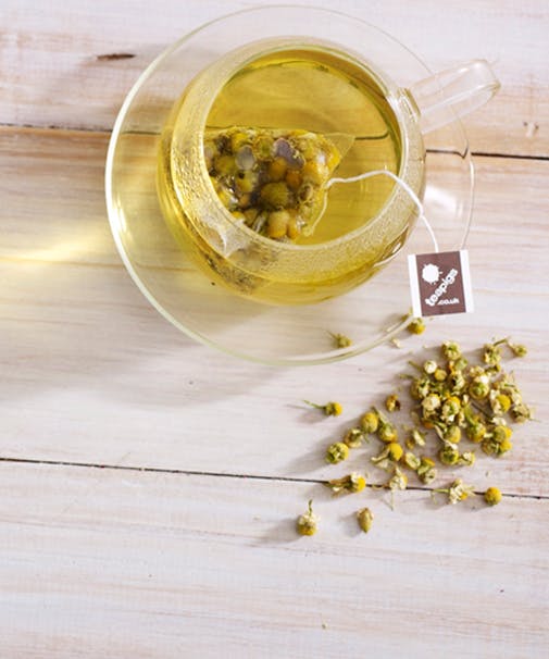 chamomile tea on our glass teaware