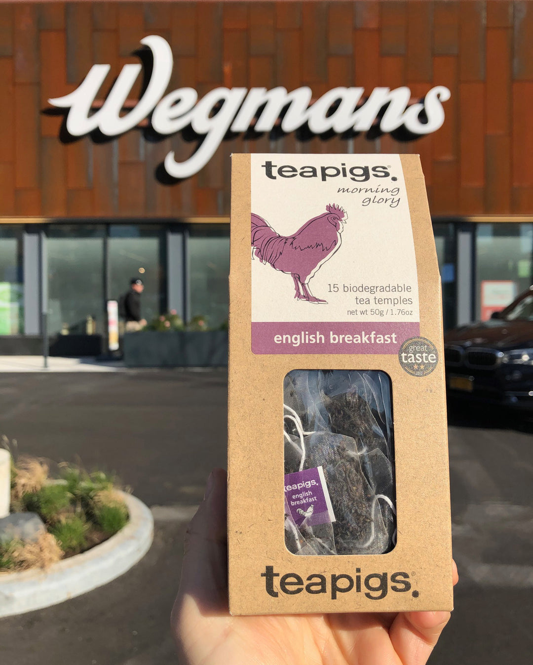 English breakfast pictured at the shop front of Wegmans