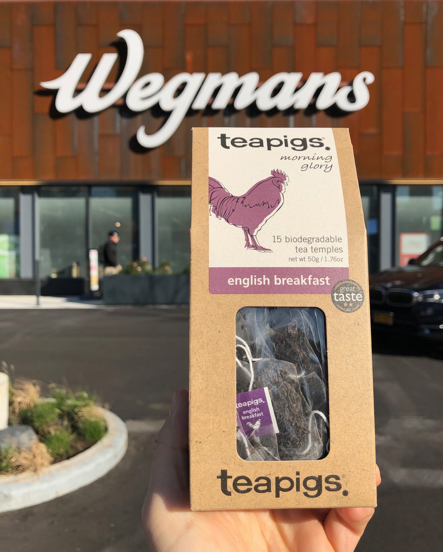 English breakfast pictured at the shop front of Wegmans
