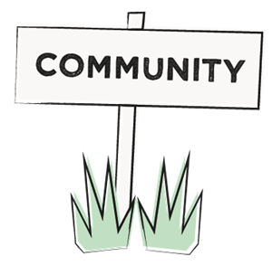 sign that says 'community'