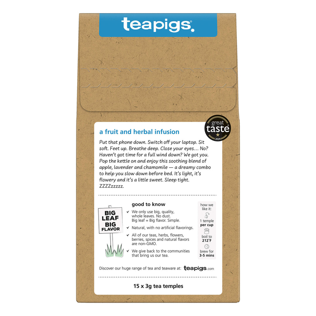 Teapigs tea package with a label on a white background