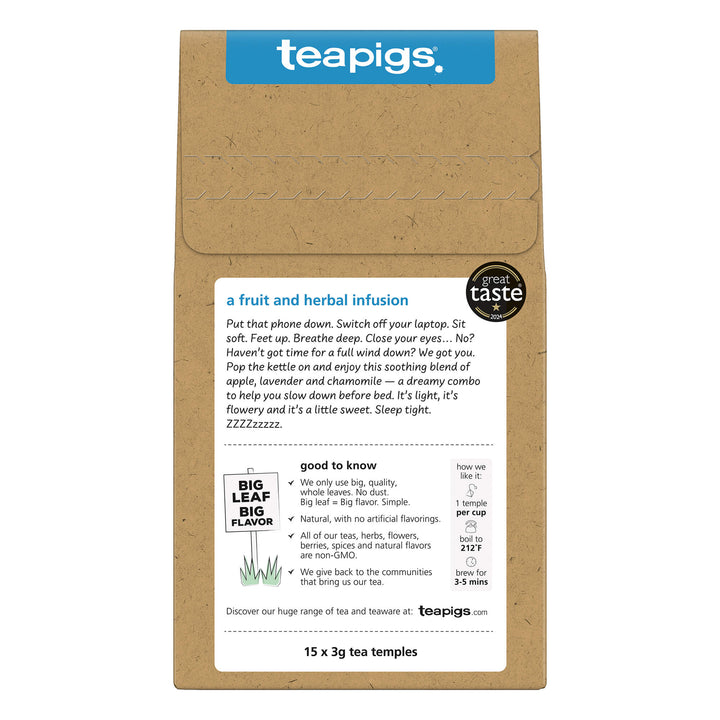 Teapigs tea package with a label on a white background